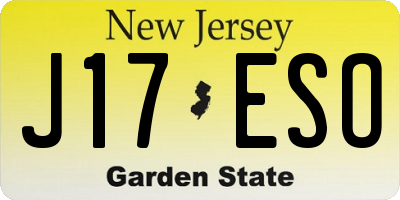 NJ license plate J17ESO
