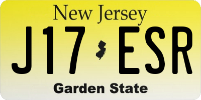 NJ license plate J17ESR