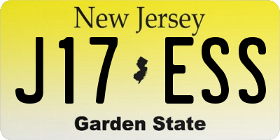 NJ license plate J17ESS