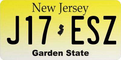 NJ license plate J17ESZ