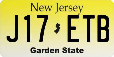 NJ license plate J17ETB