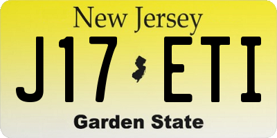 NJ license plate J17ETI