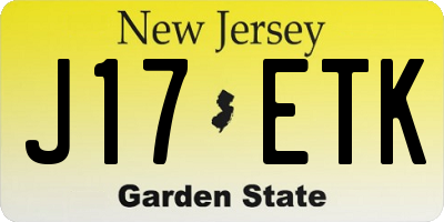 NJ license plate J17ETK