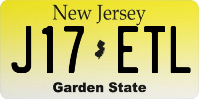 NJ license plate J17ETL