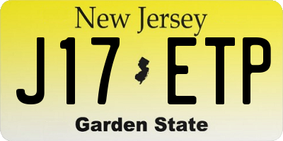 NJ license plate J17ETP