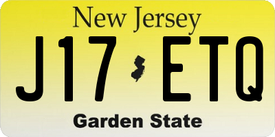 NJ license plate J17ETQ