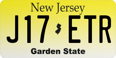 NJ license plate J17ETR