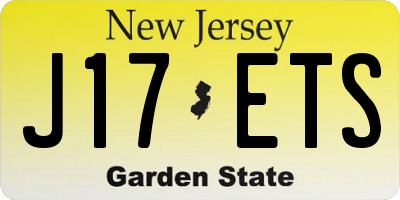 NJ license plate J17ETS