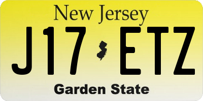 NJ license plate J17ETZ