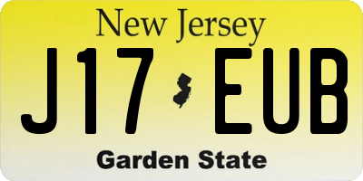 NJ license plate J17EUB