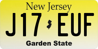 NJ license plate J17EUF