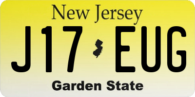 NJ license plate J17EUG