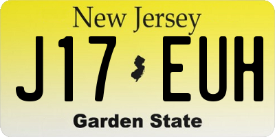 NJ license plate J17EUH