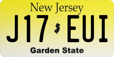 NJ license plate J17EUI