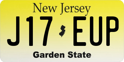 NJ license plate J17EUP