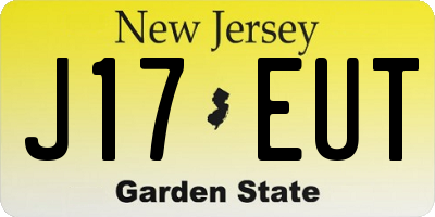 NJ license plate J17EUT