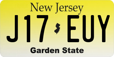 NJ license plate J17EUY