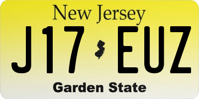 NJ license plate J17EUZ