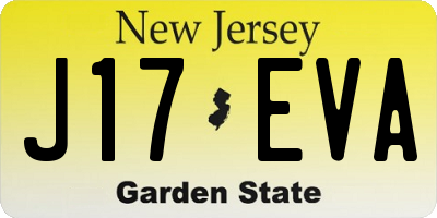 NJ license plate J17EVA