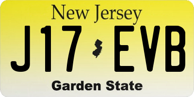 NJ license plate J17EVB
