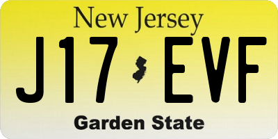 NJ license plate J17EVF