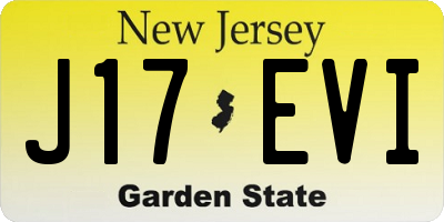 NJ license plate J17EVI