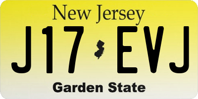 NJ license plate J17EVJ