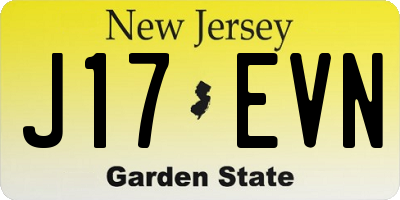 NJ license plate J17EVN