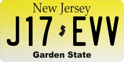 NJ license plate J17EVV