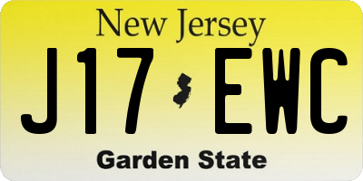 NJ license plate J17EWC