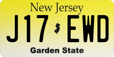 NJ license plate J17EWD