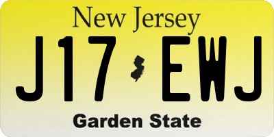 NJ license plate J17EWJ