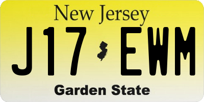 NJ license plate J17EWM