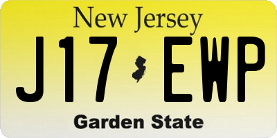 NJ license plate J17EWP