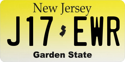 NJ license plate J17EWR