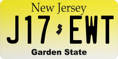 NJ license plate J17EWT