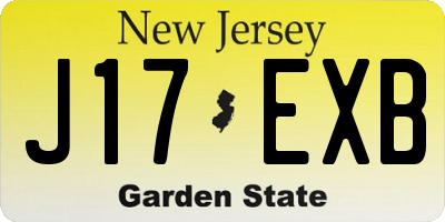 NJ license plate J17EXB