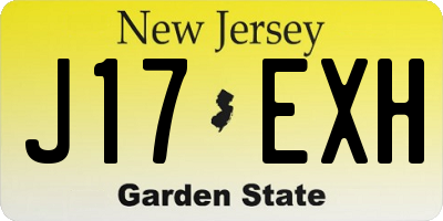 NJ license plate J17EXH