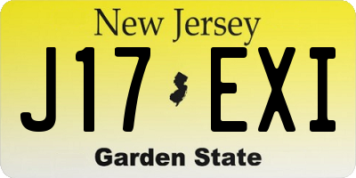 NJ license plate J17EXI