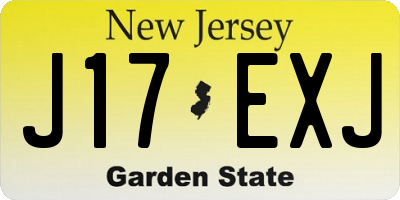 NJ license plate J17EXJ