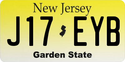 NJ license plate J17EYB