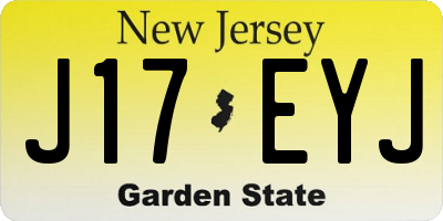 NJ license plate J17EYJ