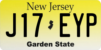 NJ license plate J17EYP