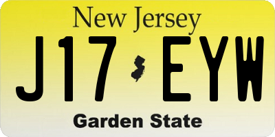 NJ license plate J17EYW