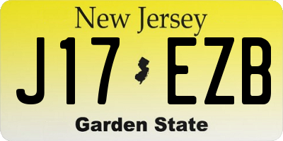 NJ license plate J17EZB
