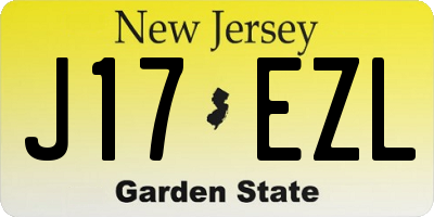 NJ license plate J17EZL
