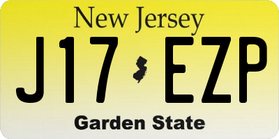 NJ license plate J17EZP