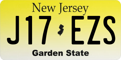 NJ license plate J17EZS