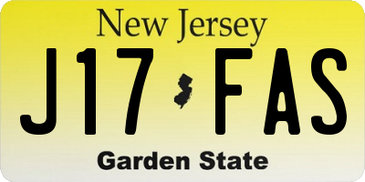 NJ license plate J17FAS