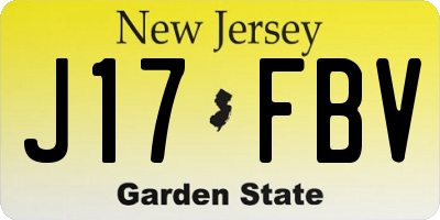 NJ license plate J17FBV